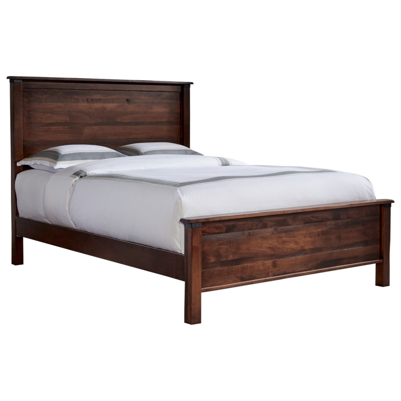 Panel Bed Dark Wood Espresso Finish Solid Design Transitional Style