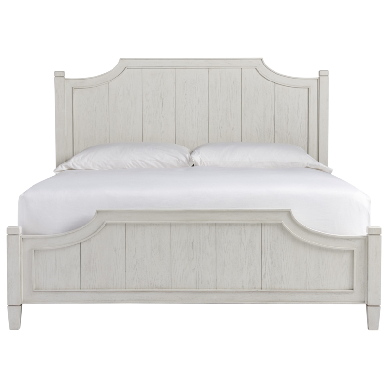 Panel Bed Whitewashed Arched Headboard Coastal King Bed Frame