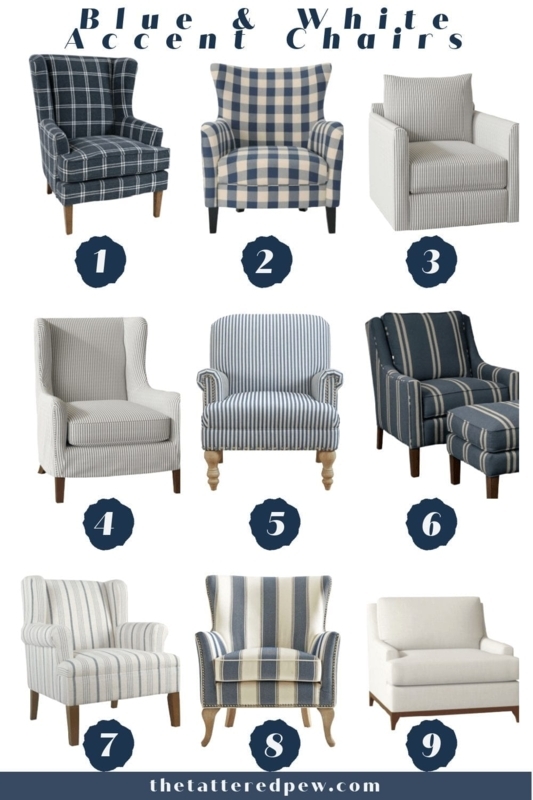 Patterned Accent Chairs, Striped and Plaid Collection
