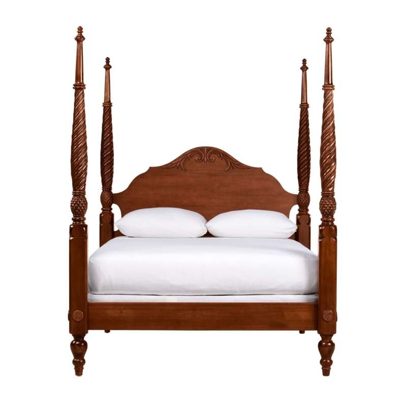 Plantation Poster Bed Spiral Turned Posts Camelback Headboard