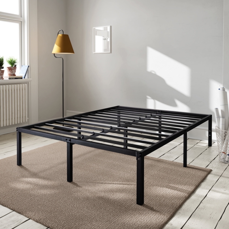 Platform Bed Black Metal High Clearance Industrial Style