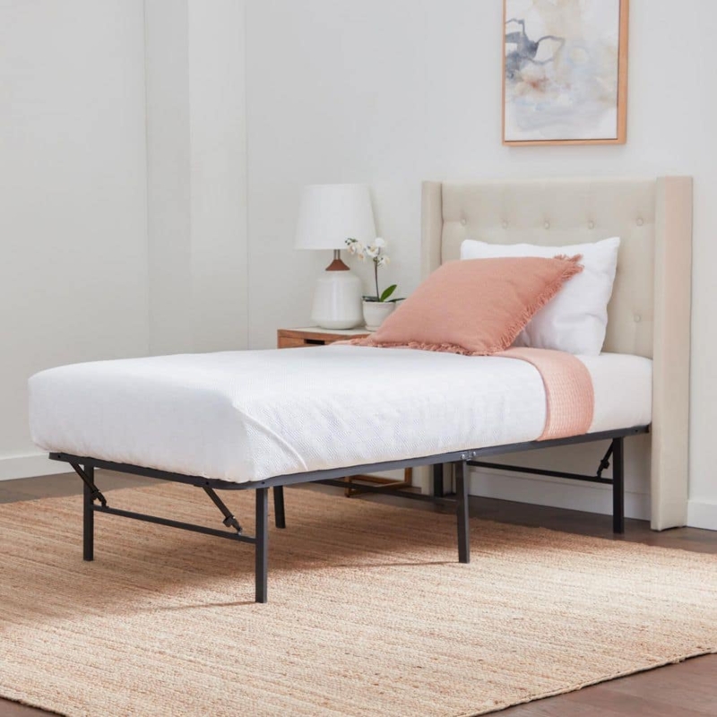 Platform Bed Frame featuring Recessed Leg Design and Matte Black Finish