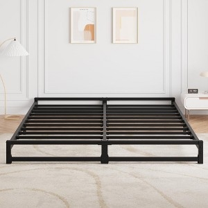 Platform Bed Frame, Low Profile with Heavy Duty Metal Slats