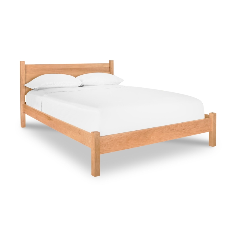 Platform Bed Frame Shaker Style Tapered Legs Natural Maple Wood