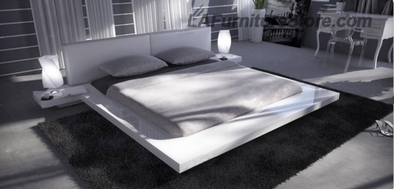 Platform Bed in Japanese Style with Extended Gloss Base