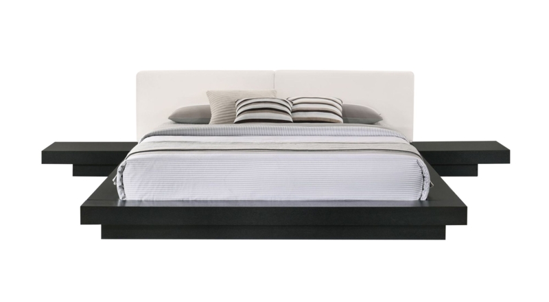 Platform Bed Minimalist Integrated Nightstands Low Profile
