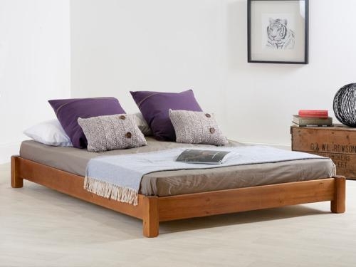 Platform Bed No Headboard Low Profile Zen Bedroom Furniture