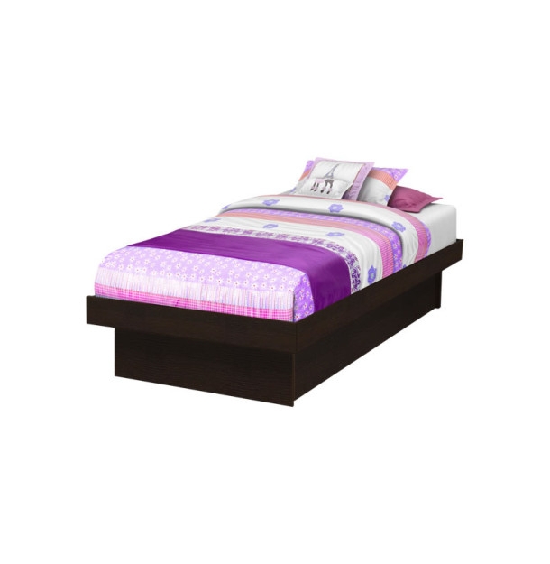 Platform Bed Vibrant Bedding Low Profile Base Modern Kids Room