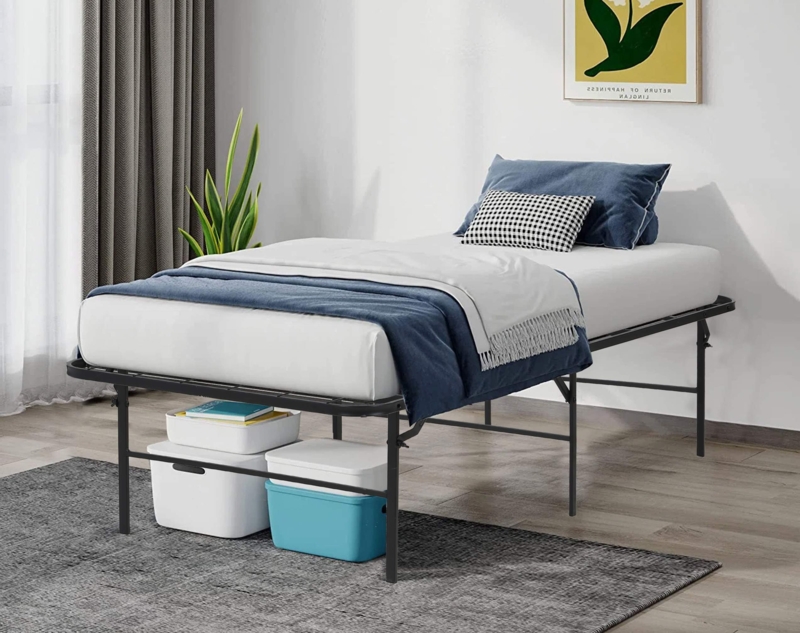 Platform Bed with Foldable Legs and Ample Underbed Storage Space