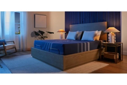 Platform Bed Wood Frame Adjustable Base Compatible