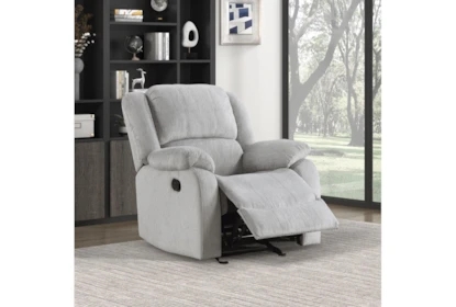 Plush Glider Recliner Chair with Pillow Top Arms and Bustle Back