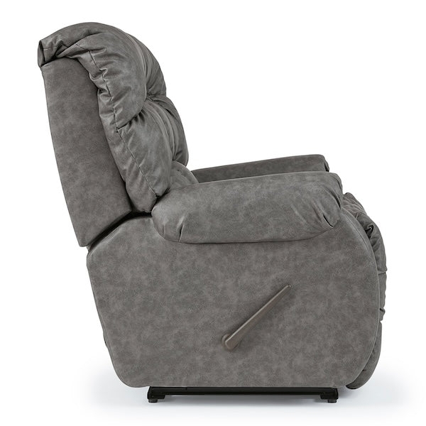 Plush Manual Recliner in Slate Grey with Tiered Backrest