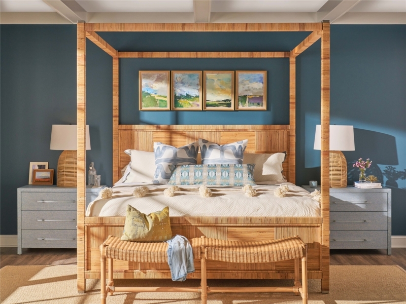 Poster Bed Four Poster Frame Wood Canopy Bed Frame Coastal