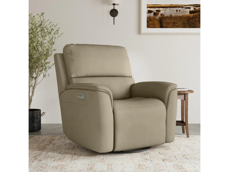 Power Glider Recliner Swivel Base Leather Like Mechanism