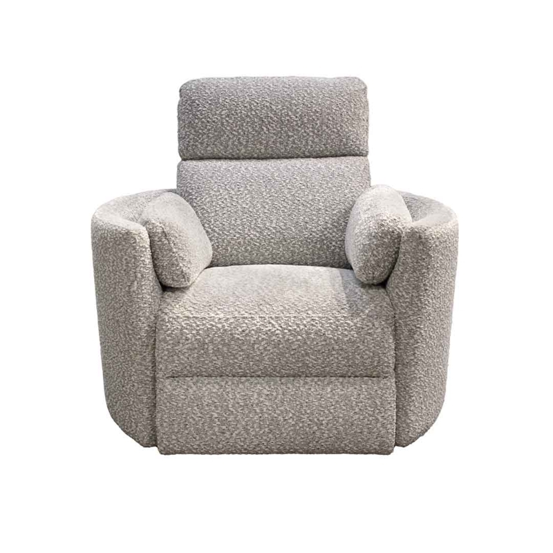 Power Glider Recliner with Rounded Arms and Bolster Cushions