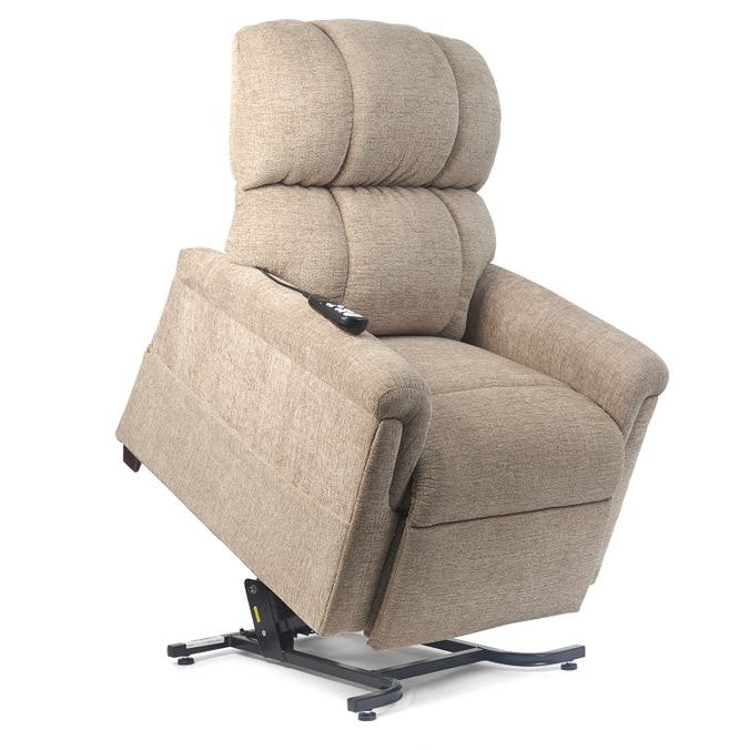 Power Lift Chair Beige Woven Triple Bolster Back