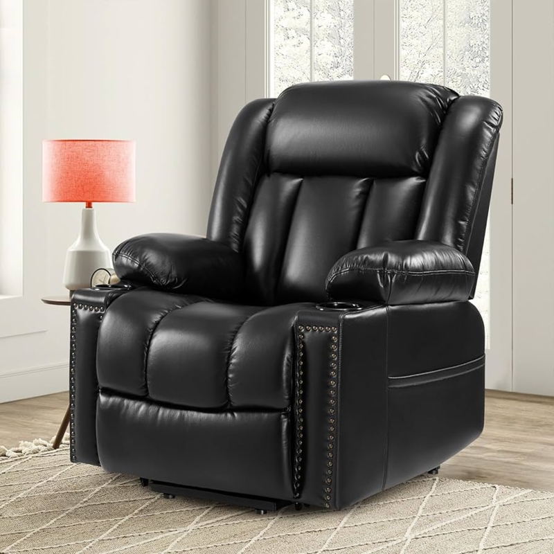 Power Lift Recliner Chair with Traditional Nailhead Trim Details
