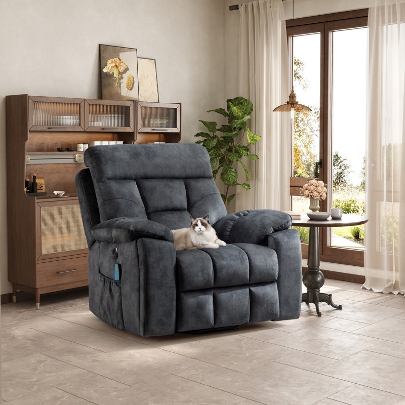 Power Lift Recliner Charcoal Microfiber with Divided Backrest