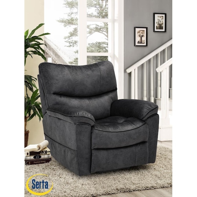 Power Lift Recliner Dark Grey Microsuede Segmented Back Pillow Top Arms
