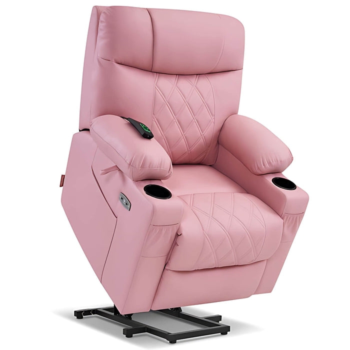 Power Lift Recliner Diamond Quilted Pink With Cup Holders