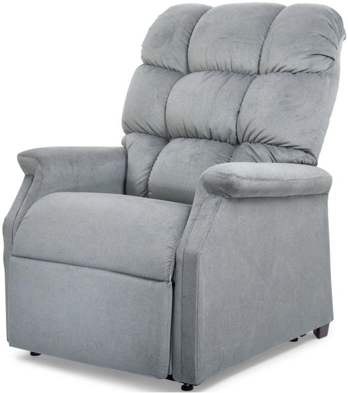 Power Lift Recliner, Grey, Segmented Back, Overstuffed, Integrated Footrest
