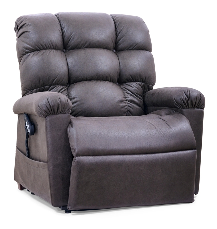 Power Lift Recliner in Taupe Suede-like Fabric with Tiered Backrest