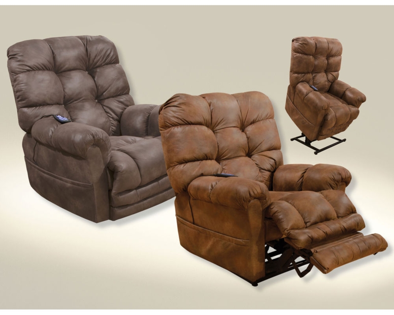 Power Lift Recliner with Extended Ottoman & Overstuffed Design