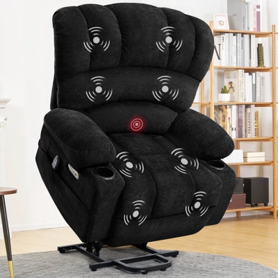 Power Lift Recliner with Massage, Heat, and Cup Holders