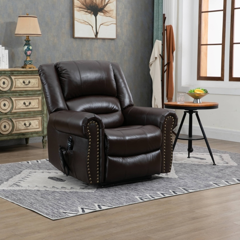 Power Lift Recliner with Nailhead Trim and Wired Remote