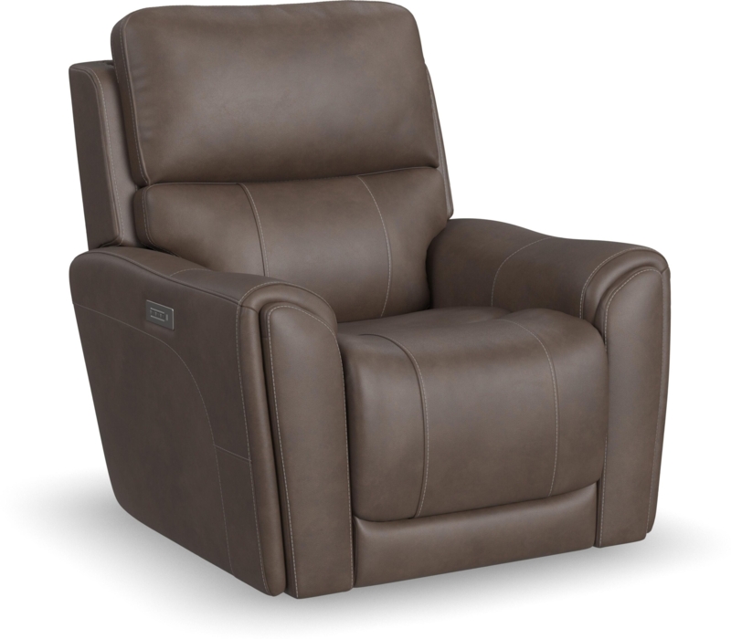 Power Recliner Cappuccino Leather-Like Triple Power Function Modern