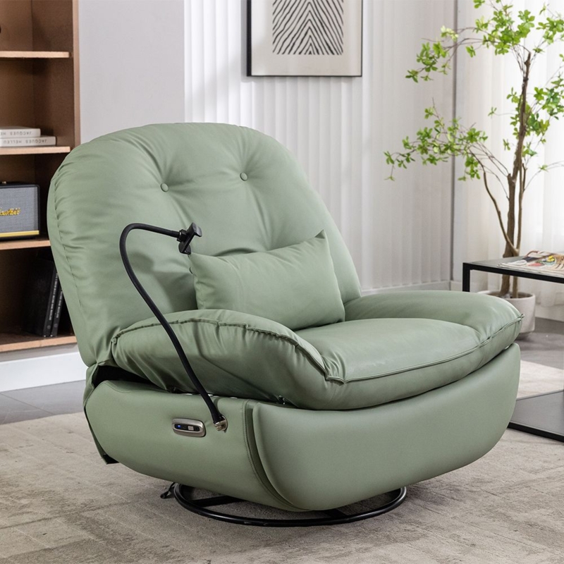 Power Recliner Chair Modern Swivel Base Integrated Phone Mount