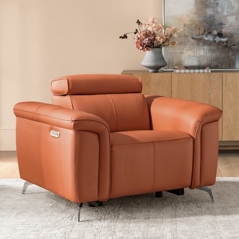 Power Recliner Chair with Adjustable Headrest and Slim Metal Legs