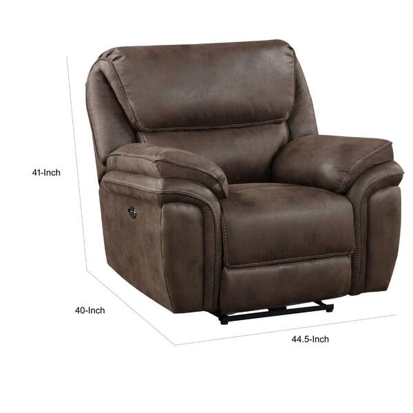Power Recliner Chair with Contrast Stitching and USB Port