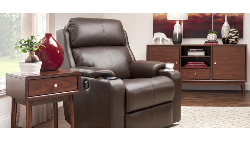 Power Recliner, Chocolate Brown, Integrated Cup Holder, Wallaway Recliner