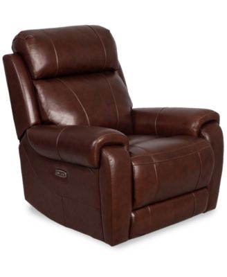 Power Recliner Chocolate Pillow Top Headrest Topstitching