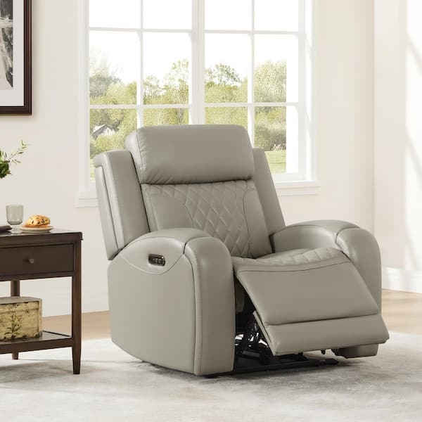 Power Recliner Lay Flat Mechanism and Diamond Quilted Upholstery