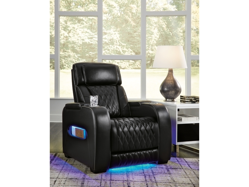 Power Recliner Leather LED Lighting Theater Seating Chair