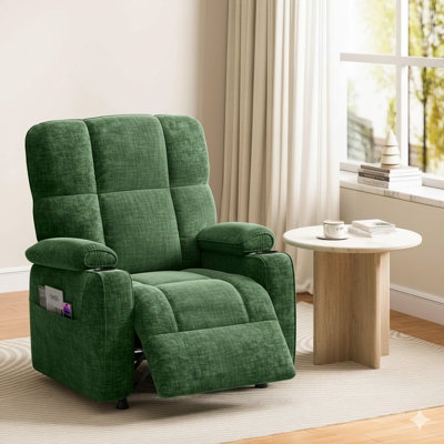 Power Recliner Power Controls With USB Integrated Side Pockets