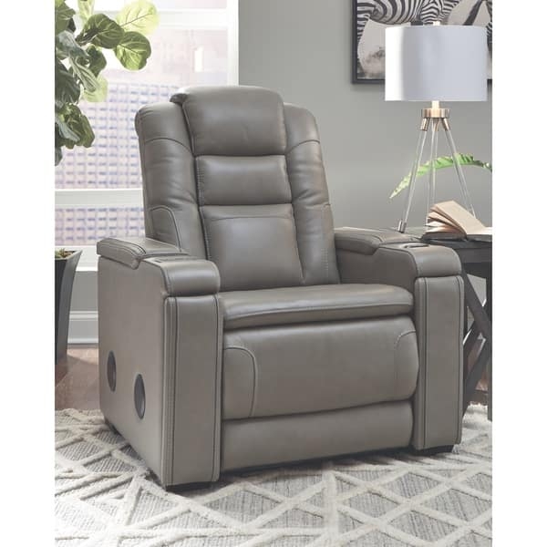 Power Recliner Segmented Back with Integrated Circular Side Speakers