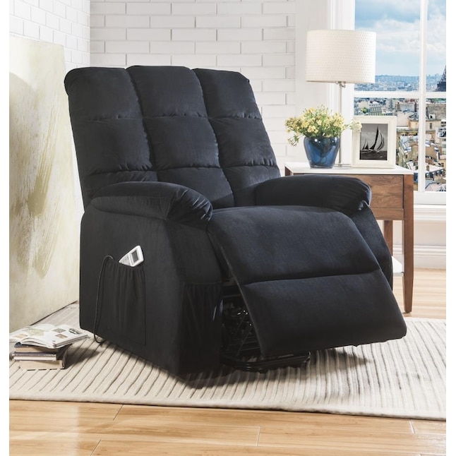Power Recliner with Channeled Backrest and Storage Pocket