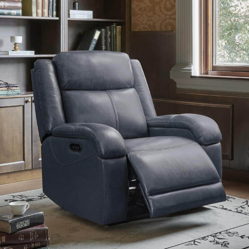 Power Reclining Chair with Adjustable Headrest and Tiered Backrest