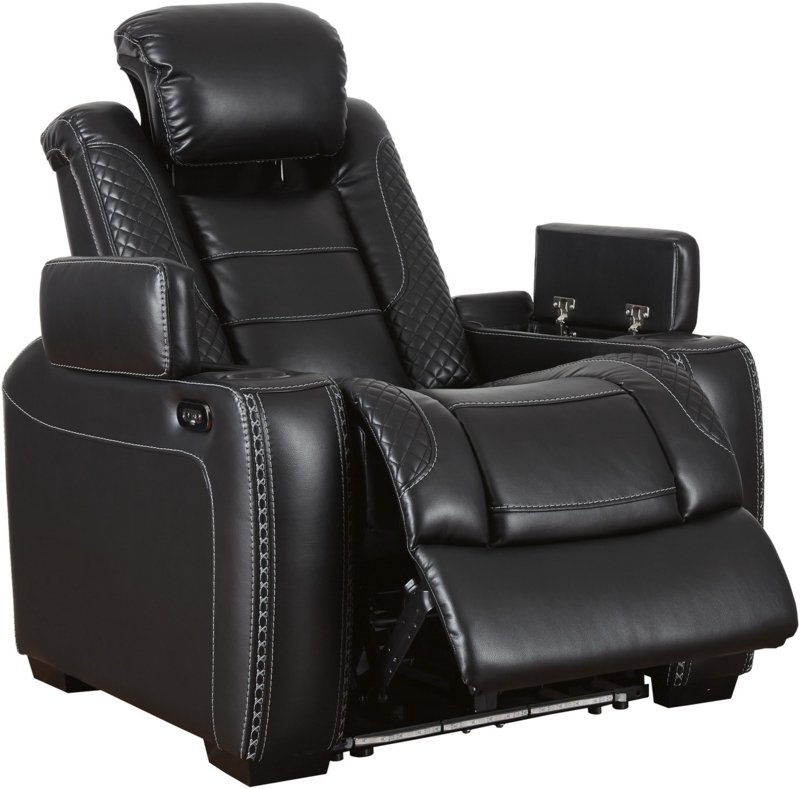 Power Reclining Chair with Diamond Quilted Panels and Storage Armrest