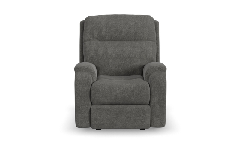Power Rocking Recliner Chair with Plush Pillow Arms and Segmented Back