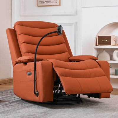 Power Swivel Rocker Recliner Chair with Integrated Phone Mount