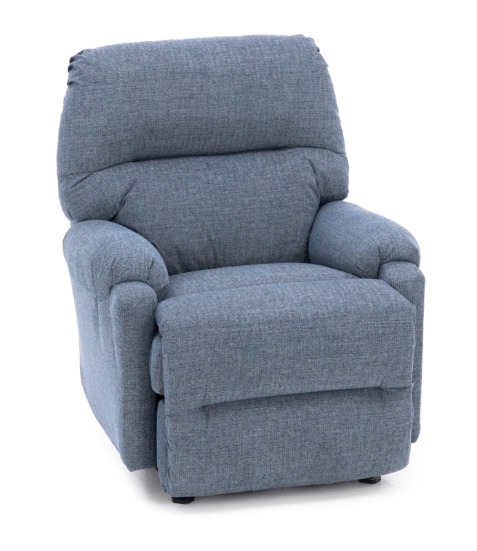 Power Wall Saver Recliner in Denim Blue Woven Fabric Split Back