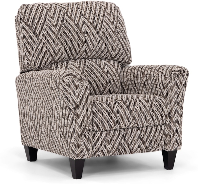Push Back Recliner with Bold Geometric Zigzag Pattern Upholstery