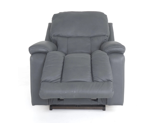 Recliner Blue Gray Leather Like with Pillow Top Arms