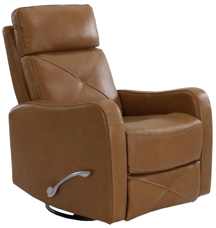 Recliner, Camel, X-Stitch Detail, Swivel Glider, Manual Lever