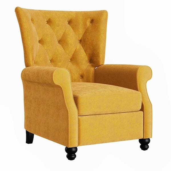 Recliner Chair Button Tufted Wingback Rolled Arms