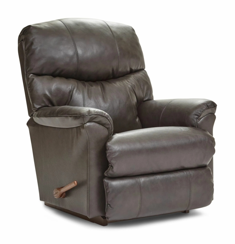 Recliner Chair Dark Brown Leather-Like Pillow Top Arms Traditional
